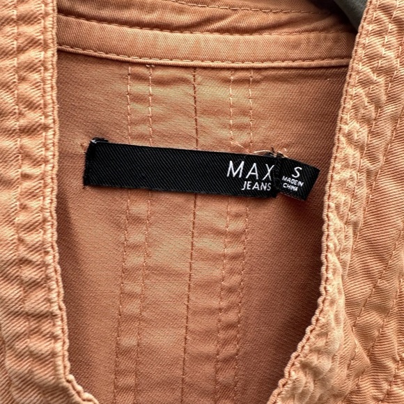 Max Jeans Boho Burnt Orange Zipper Detail Baggy 100% Lyocell Utility Jacket - Picture 3 of 9